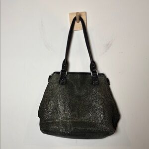 Vin Baker Women's Handbags Terra Italian Leather Speckled Green Shoulder Bag USA